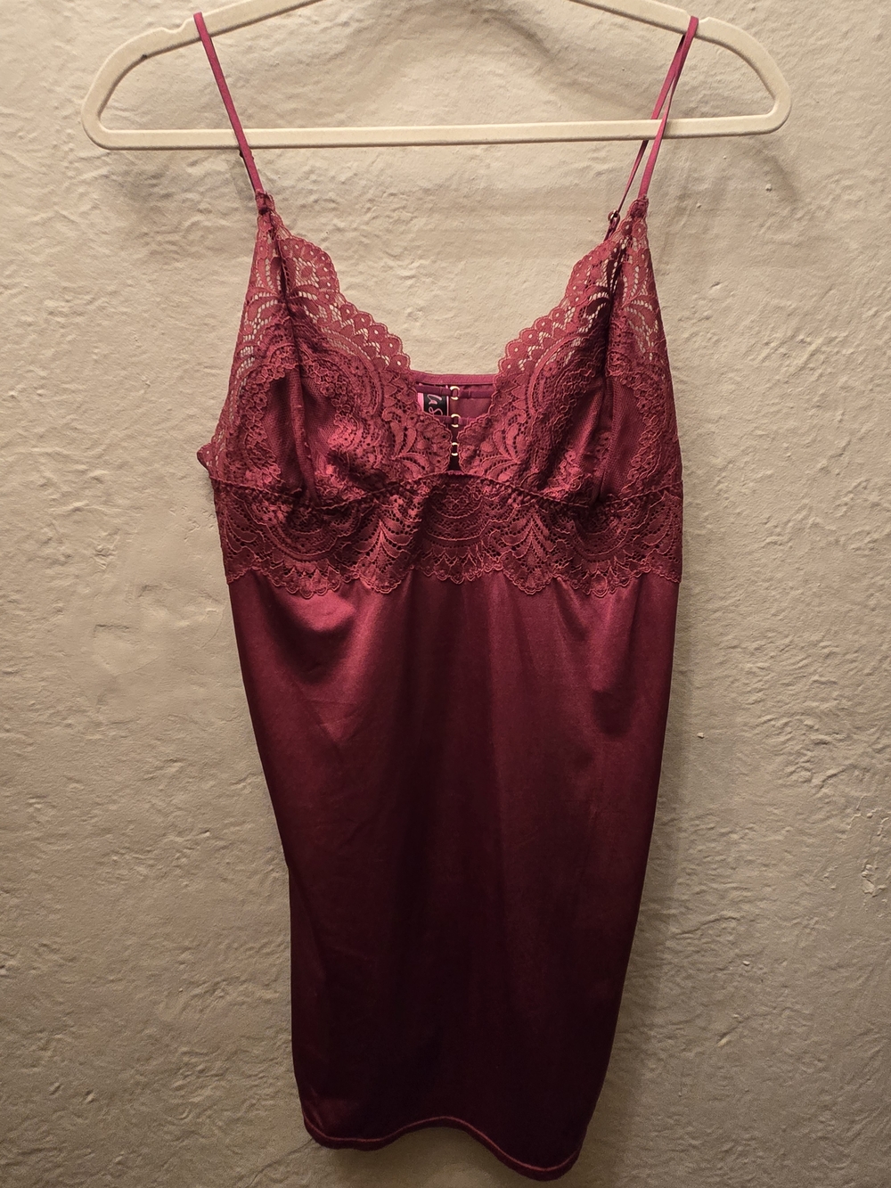 Burgundy Satin Lace Camisole Y2K Coquette Lingerie Top